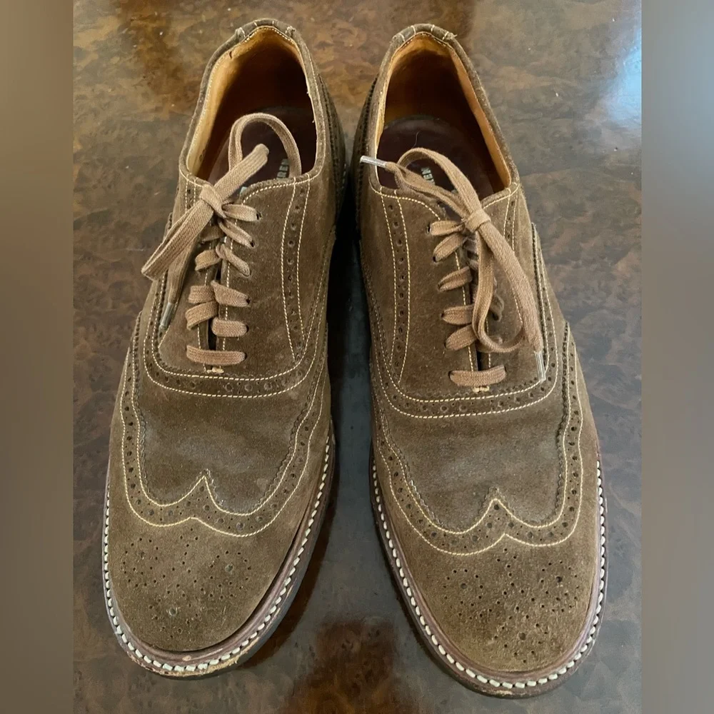 Polo Ralph Lauren Made in England Vintage Lug Sole Snuff‎ Suede Wingtip 9 US 10